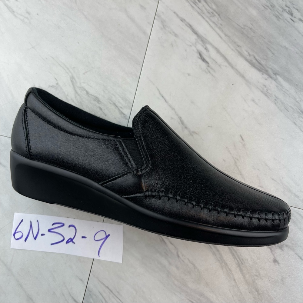 •SAS Tripad Comfort Womens Shoes Black Leather Moc Loafers Flats 6 Narrow